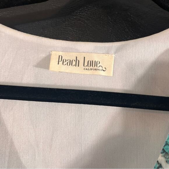 Peach‎ Love California Turquoise Snakeskin Print Dress Size Small - Picture 6 of 7